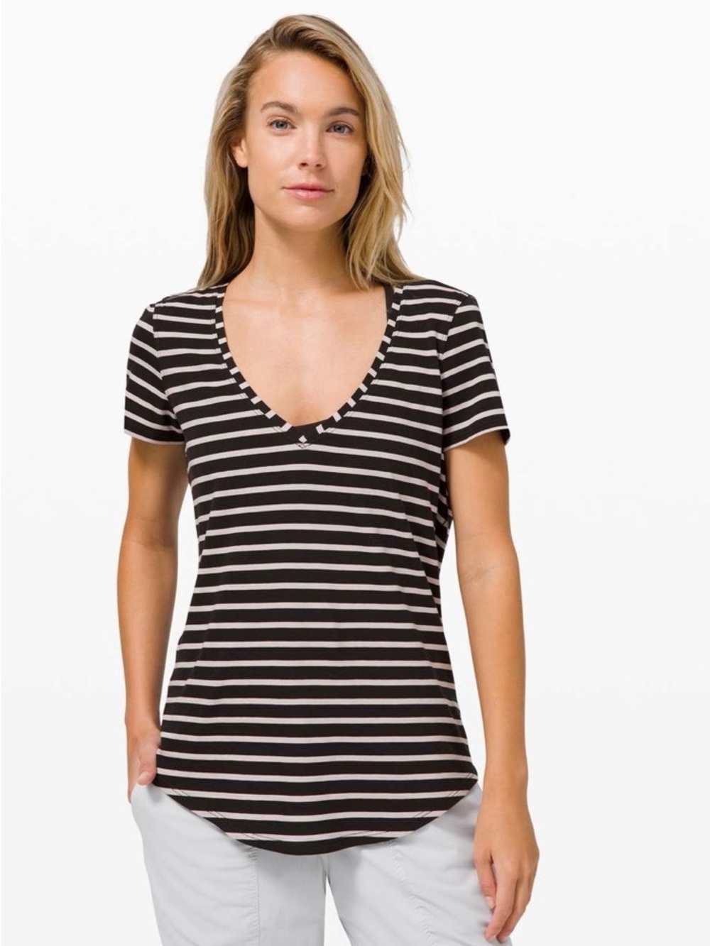 Lululemon Love Tee V
Yachtie Stripe Black Chrome